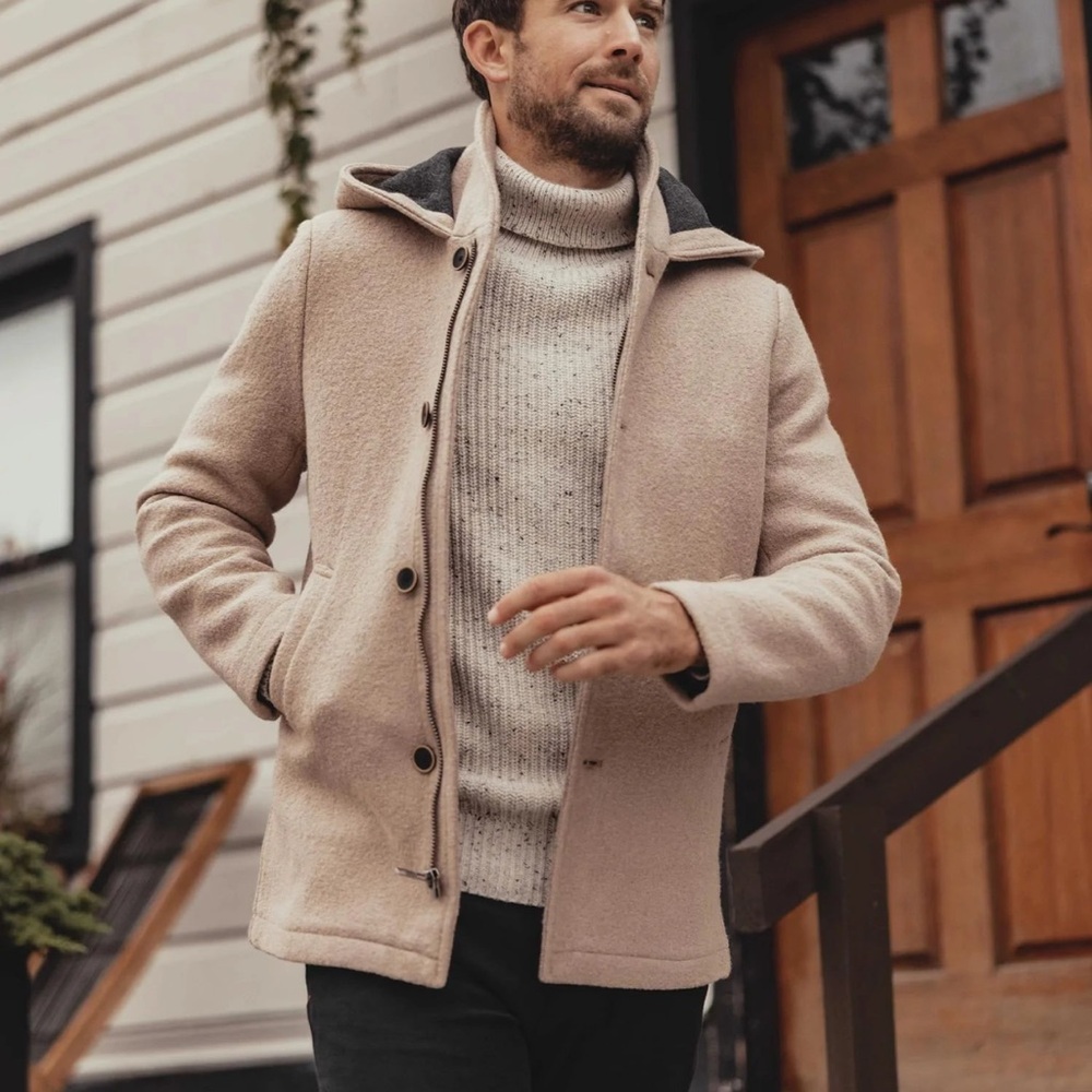 The Normal Brand Men's Beige Pea Coat